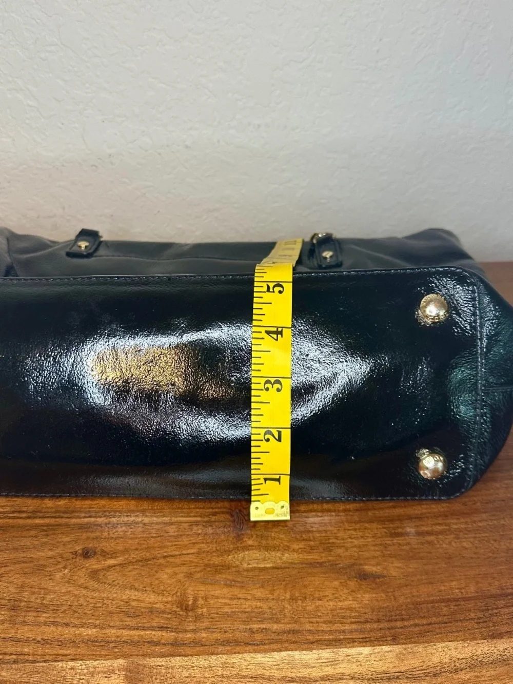 Michael Kors Black Patent Leather Jet Set Tote Bag